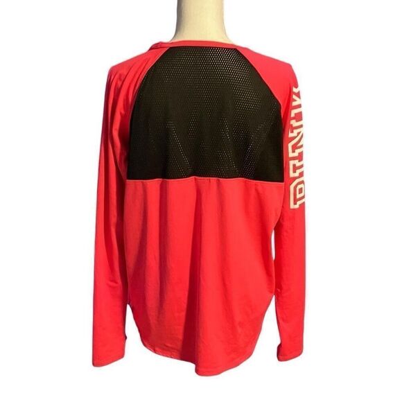 PINK Victoria’s Secret Back Mesh Long Sleeve Sport T-Shirt Pink Size Small - Picture 1 of 7